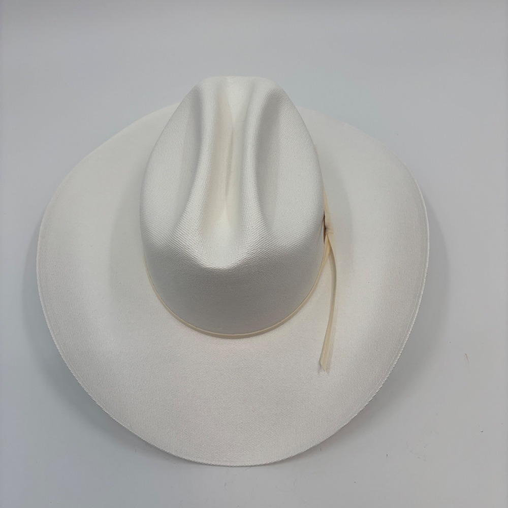 Goldcoast Sunwear Cowboy Hat Unisex White Woven UV Protection Feather